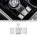 4pcs Car Central Control Gear Button Sticker Cover Trim Panel Silver