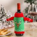 New Year Snowman Elk Creative Wine Bottle Set Decorations,garland