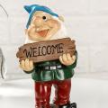 Garden Outdoor Statue Resin Ornaments Welcome Sign Dwarf Lawn Decor