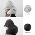 U Shaped Car Neck Pillow Hat Travel Body Pillows with Car-gray