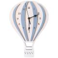 Nordic Style Children Cartoon Hot Air Balloon Clock Mute Clock Gray