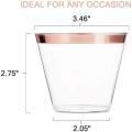 Rose Gold Plastic Cups 9 Oz Disposable Cup Plastic Wine Glass Party