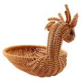Rattan Woven Fruit Basket, Imitation Deer Bread Basket Bowls Small
