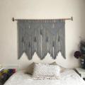 Macrame Wall Hanging Woven Bohemian Cotton Rope Decor Gray