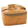 2pcs Imitation Rattan Lunch Bags Insulated Thermal Cooler Lunch Box