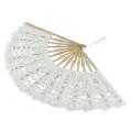 Handmade Cotton Lace Folding Fan( White)
