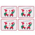 Christmas Table Mat Set Of 4, with Santa Claus Printed, Table Mat