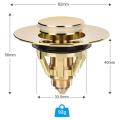 Drain Fitting Washbasin, Universal Pop-up Valve Plug, Sink (gold)