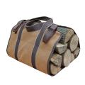 Supersized Canvas Firewood Carrier Bag Log Camping Storage Bag(brown)