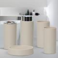 Solid Color Bathroom Toiletry Set Toothbrush Soap Box 5-piece White