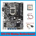 B75 Eth Mining Motherboard 8xpcie Usb Adapter+4pin Ide to Sata Cable