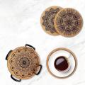 Extra Thick Cork Coasters with Holder,farmhouse Coasters for Coffee