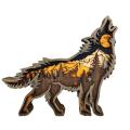 Wooden Wolf Totem Creative Hollow Out Animals Household Office