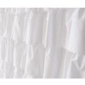 Ruffle Shower Curtain Decor Soft Polyester, White,71 Inch X 71 Inch