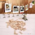 150pcs Mini Natural Wooden Clothes Photo Paper Clothespin Craft Clips