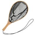 Portable Fishing Net Wooden Handle Landing Catch and Release Net S