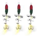 3x Long Casting Spinner Bait Fishing Lure Double Tail Propeller 10g