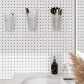 6 Sets Pegboard Bins with Rings Hooks with Pegboard Cups Transparent