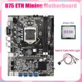 B75 Eth Mining Motherboard 8xpcie Usb Adapter+g530 Cpu+switch Cable