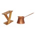 Turkish Copper Coffee Maker for Turk Cezve Cafeteria Metal Handle