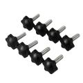 8 Pcs Black Spare Part M8 X 30mm Male Threaded Knurled Grip Star Knob