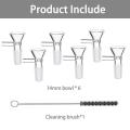 14mm Bowl - 6 Pcs Scientific Small Glass Funnel with Cleaning Brush
