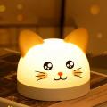 Cute Cat Alarm Clock for Children with 3 Colors Led Lamp Timer Kids
