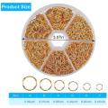 1390pcs O Ring Connectors Metal Open Jump Rings Set,gold