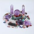 1 Box Natural Crystal Set Rough Gems Stone Gravel Mineral,purple