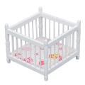 1/12 Doll House Wooden Furniture Crib for Doll House Accessory White