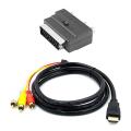 Hdmi to 3rca Cable 1.5m with Scart Head Gold-plated