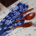 Vintage Wooden Chopsticks Spoon Fork 6pcs Set Western Tableware