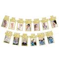 1st Birthday Photo Banner for From Newborn to 12 Months (gold)