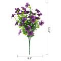 6 Bundles Artificial Flowers Uv Resistant Fake Plants Purple