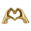 Valentine's Day Present Heart Gesture Sculpture Resin Abstract-gold