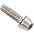 Titanium Bicycle Stem Bolt Tapered Head Screw + Washer Gasket-silver