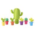 7pc Silicone Cactus Party Wine Glass Marker Labels Tag Bottle Stopper