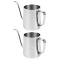 2x Long Spout Coffee Pot (12oz /350ml) - 304 Stainless Steel