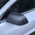 Matte Carbon Fiber Rearview Mirrors Guard Covers for Tesla Model 3