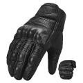 Goatskin Motorcycle Gloves for Men Women, (s, Black Perforated)