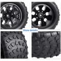 4pcs 130mm 1/10 Monster Truck Rubber Tire Tyres 12mm Wheel Hex Black