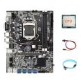 B75 Eth Mining Motherboard 8xpcie Usb Adapter+cpu+switch Cable