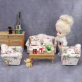 1/12 Scale Dollhouse Miniature Sofa, Mini Single Sofa Armchair