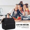 Wide-open Meal Prep Lunch Bags Durable Organizer for Men Work - Black