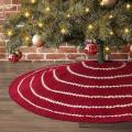 Christmas Tree Skirt, 48 Inches Knitted Xmas Holiday Decoration,red