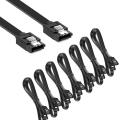 12 Pack Right-angle Cable with Locking Latch 16inch( Black)