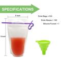 100pcs Drink Pouches with Straw Stand-up Juice Pouches Bags