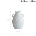 Handmade Home Plain Pottery Dried Flower Vase Stoneware Binaural