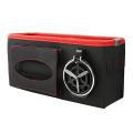 Car Back Seat Storage Bag Hanging Cup Holder Tissue Box Black+red