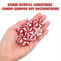 50pcs Christmas Candy Cane for Holiday Decoration Party Favors 25mm